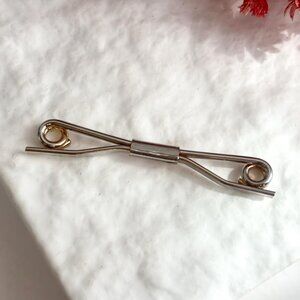 Silver Toned Spiral End Vintage Men's Collar Bar / Collar Clip